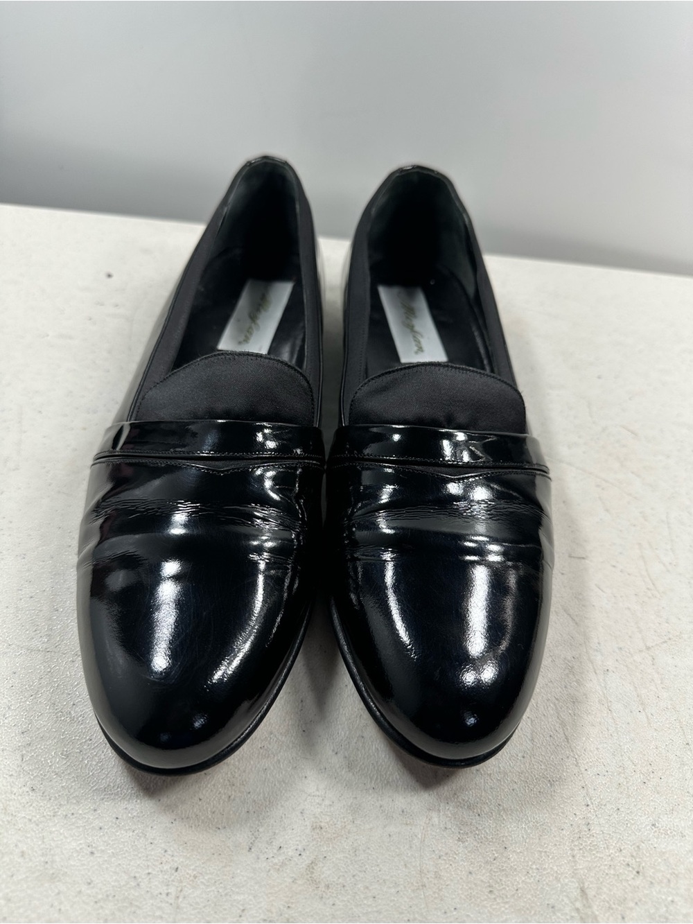 Mezlan Mirage Men's Black Leather Slip-On Patent Size 9.5 loafer shoes - Picture 2 of 6